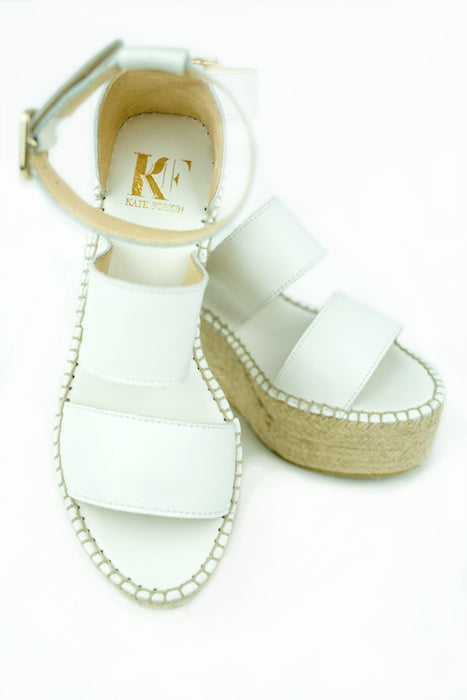 Tropez Blanco Wedges Front | KF Soles